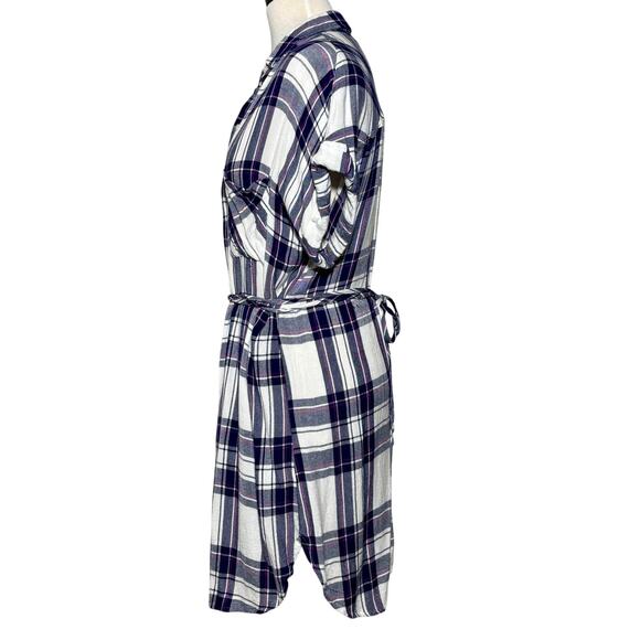 Rails Haley Orchid Plaid Button Down Dress SZ M - Picture 6 of 8